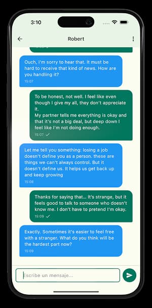 Image of the anonymous chat from the I.Z.I app